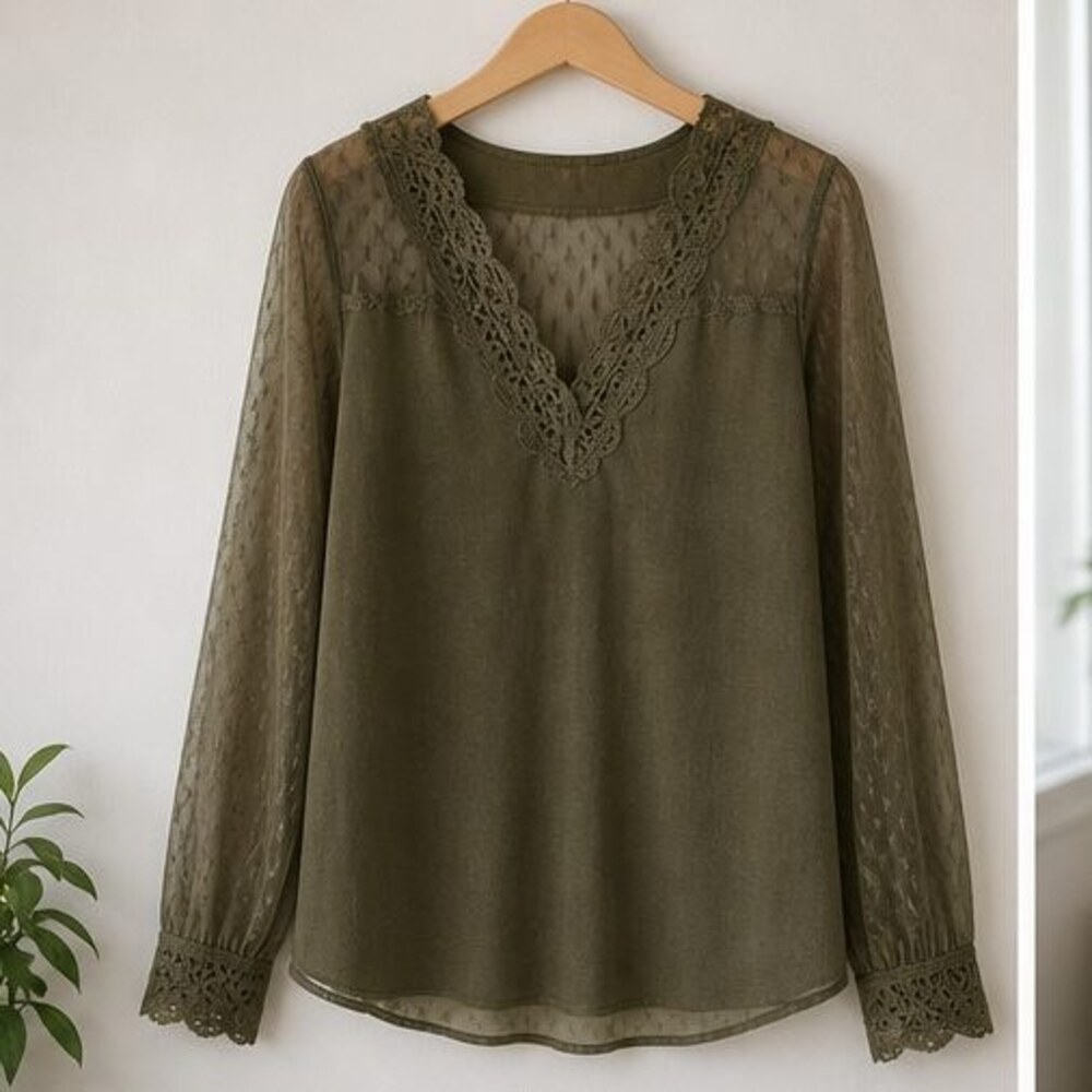 Olive Smocked Top